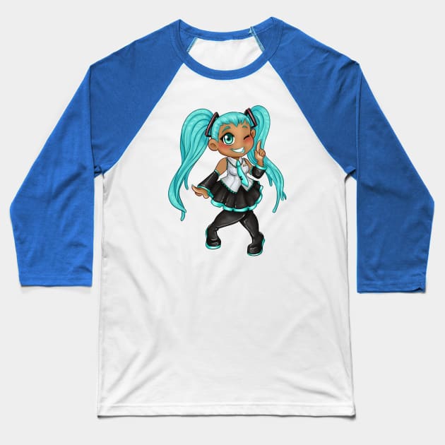 Hatsune Miku, At your service! Baseball T-Shirt by Bleached Kitten Inkk